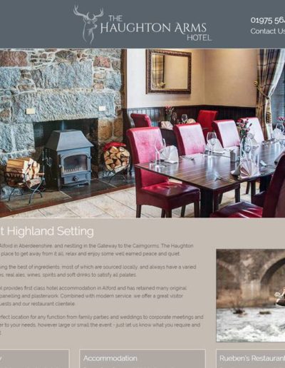 Aberdeen website designs produced this website for The Haughton Arms in Alford